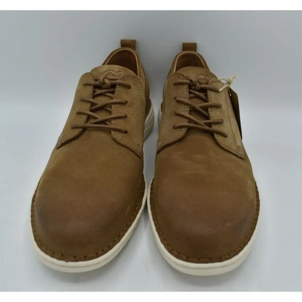Born Mens Size 9.5 Todd Plain Toe Saddle Tan Distressed Suede Derby Casual Shoes